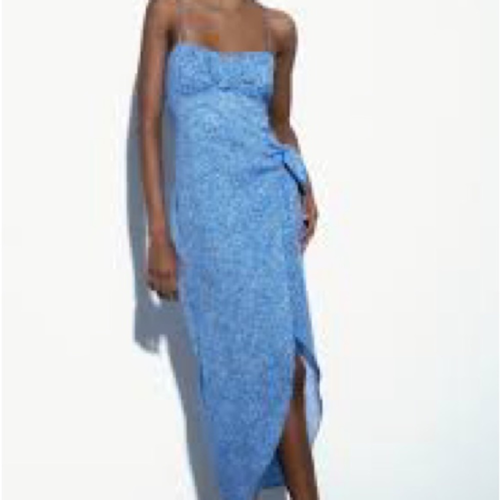 Zara Blue Midi Summer Dress